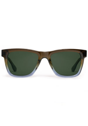 RORY | Nori Handcrafted, luxury brown green light blue gradient acetate large square rectangular KREWE Greyson sunglasses 