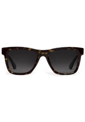 RORY | Tortuga Noir Polarized Handcrafted, luxury dark brown black tortoise acetate large square rectangular KREWE Greyson polarized sunglasses 