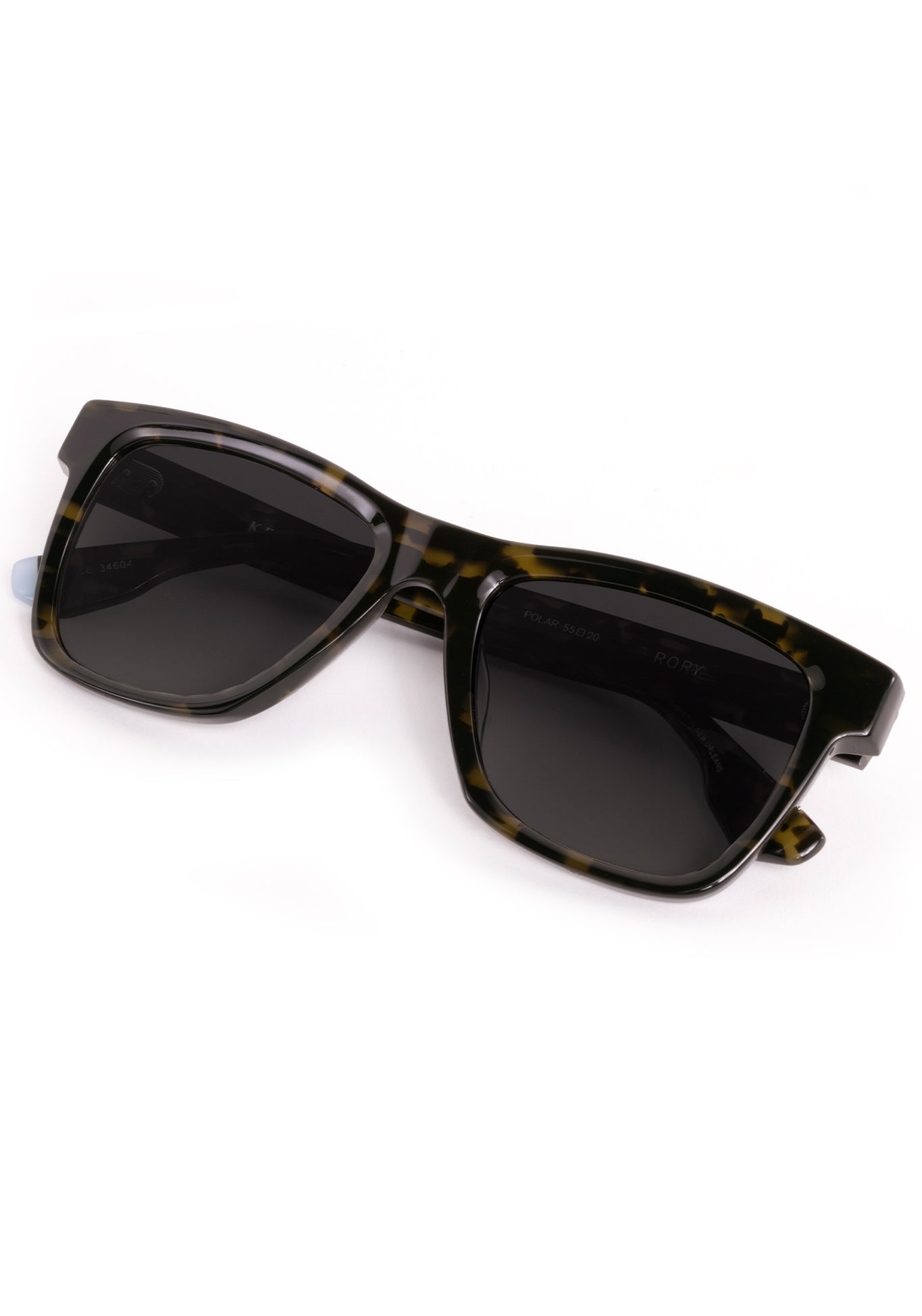 RORY | Tortuga Noir Polarized Handcrafted, luxury dark brown black tortoise acetate large square rectangular KREWE Greyson polarized sunglasses 