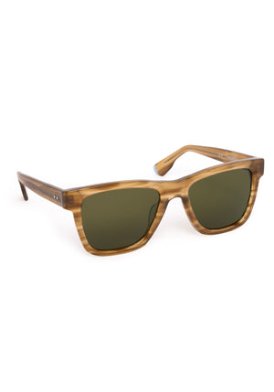 RORY | Umber Handcrafted, luxury tan brown acetate large square rectangular KREWE Greyson sunglasses 