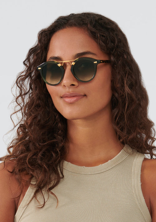 Krewe Olivier Sunglasses Bottle Green / Amber