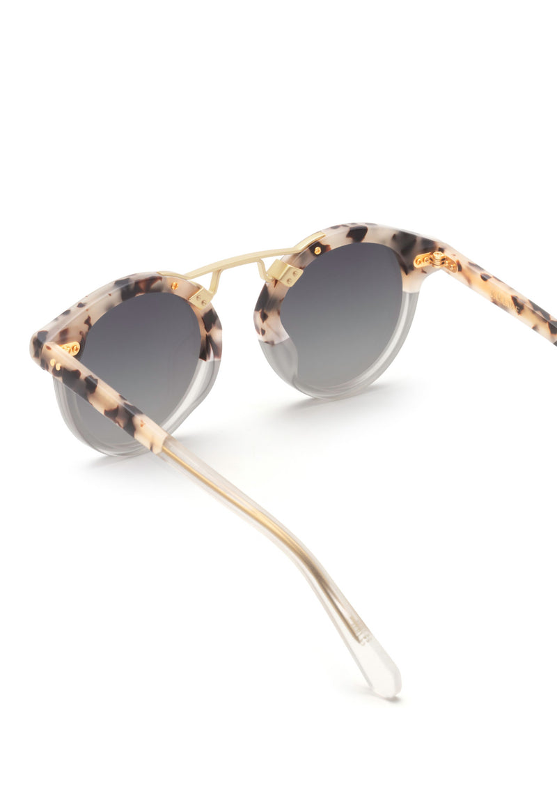 STL NYLON | Matte Oyster to Crystal 24K Mirror Polarized Handcrafted, luxury tortoise shell acetate KREWE sunglasses