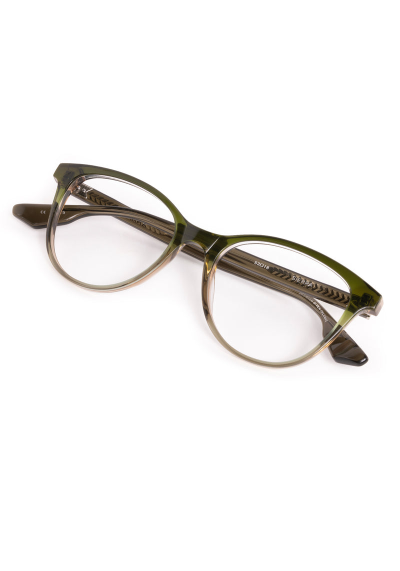 SIERRA | Shishito Handcrafted, luxury green gradient oversized round cat-eye KREWE eyeglasses