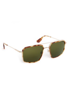 SUMMIT | 12K + Hawksbill Handcrafted, brown tortoise oversized square aviator KREWE sunglasses