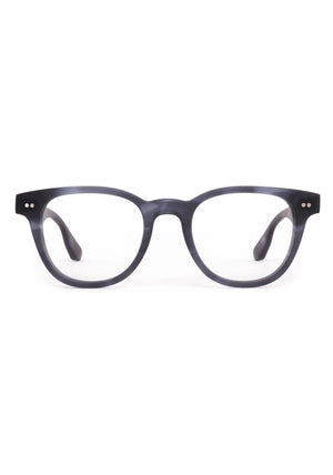 TUCKER | Matte Denim Handcrafted, luxury matte dark blue navy square wayfarer KREWE eyeglasses