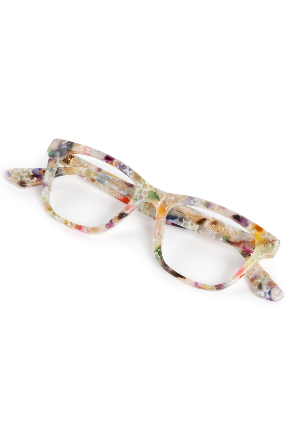 VALERIE | Sucre Handcrafted, luxury multicolored pastel tortoise acetate rectangular cat-eye KREWE eyeglasses