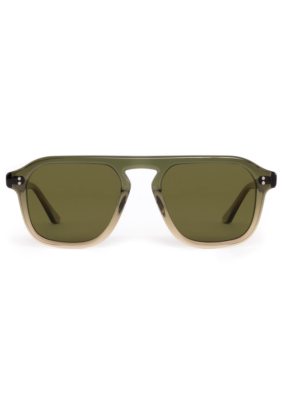 ZANDER | Verde Polarized Handcrafted, luxury green acetate large rectangular aviator polarized KREWE sunglasses